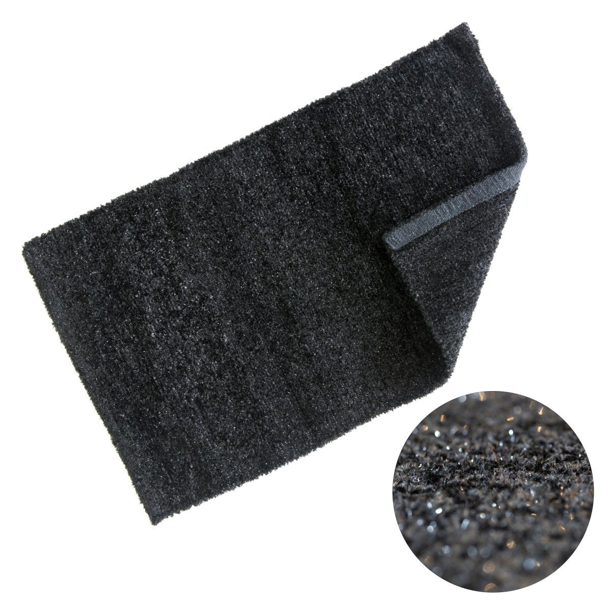 Twinkle Super Soft Bath Mat Black | 50x80cm | Metallic Shaggy Pile | Kumperi