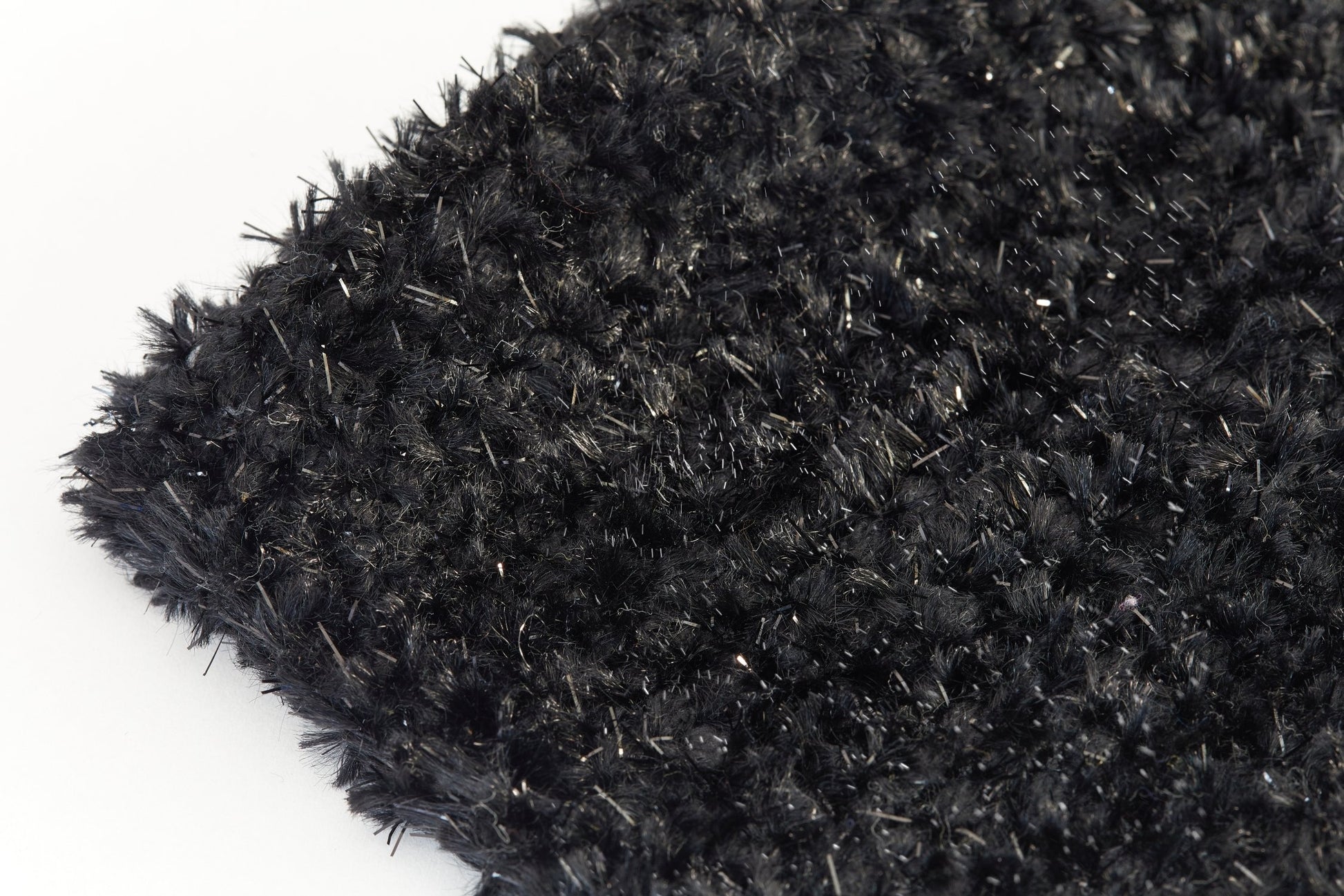 Twinkle Super Soft Bath Mat Black | 50x80cm | Metallic Shaggy Pile | Kumperi