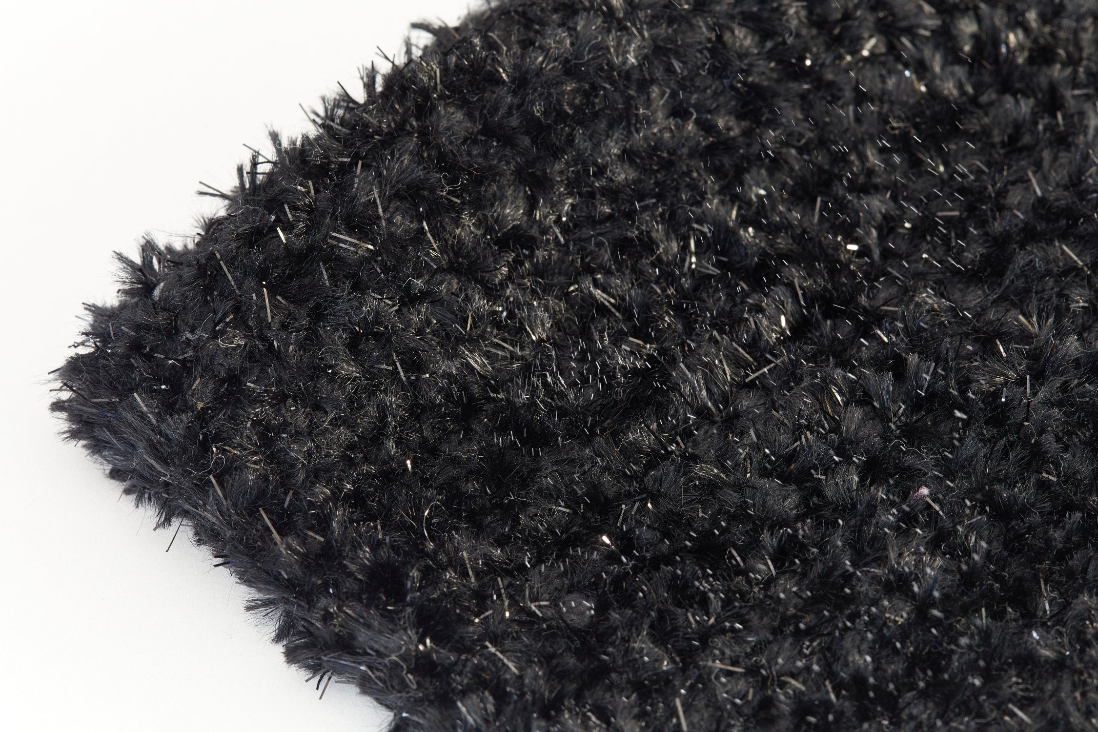 Twinkle Super Soft Bath Mat Black | 50x80cm | Metallic Shaggy Pile | Kumperi