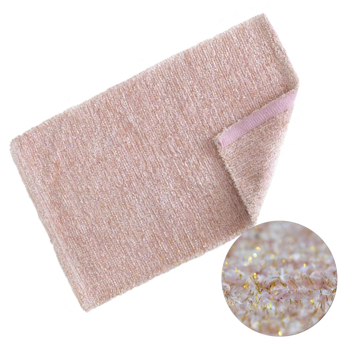 Twinkle Super Soft Bath Mat Blush Pink | Kumperi | 50x80cm | Metallic Shaggy Pile 