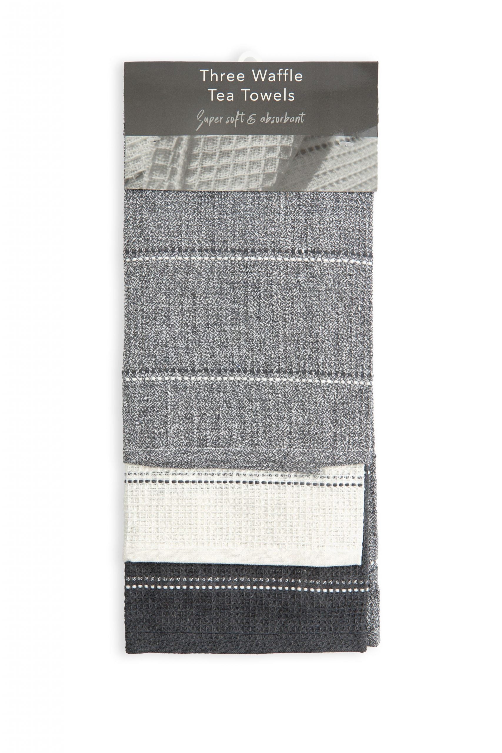 Utopia Waffle Kitchen Tea Towels | 3 Pack | 45x65cm | 100% Cotton | Kumperi