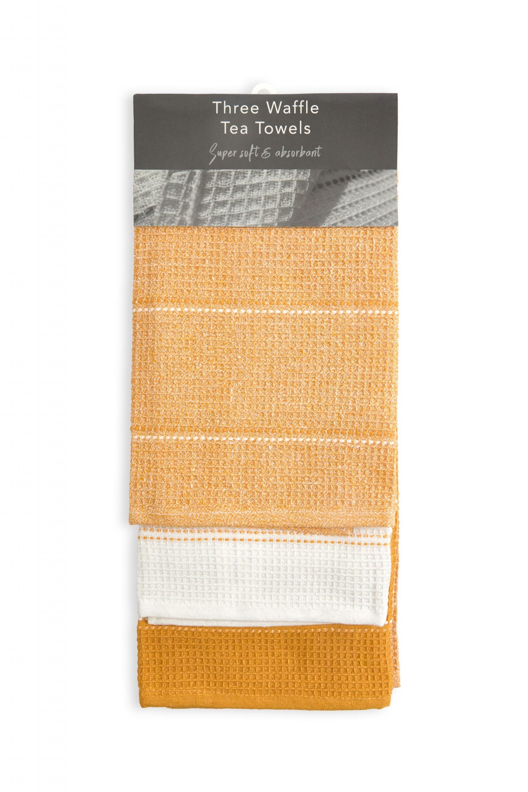 Utopia Waffle Kitchen Tea Towels | 3 Pack | 45x65cm | 100% Cotton | Kumperi