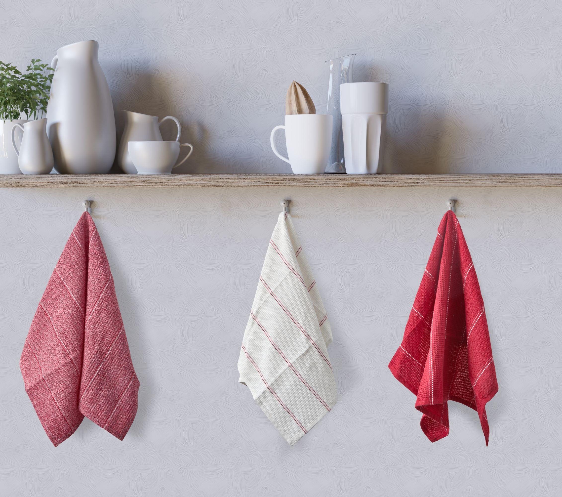 Utopia Waffle Kitchen Tea Towels | 3 Pack | 45x65cm | 100% Cotton | Kumperi