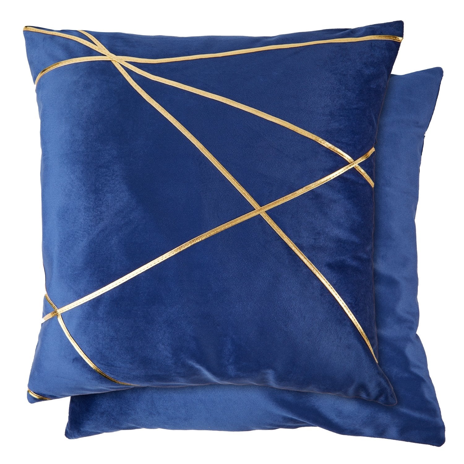 Vancouver Cushion Cover | Navy | 43x43cm | Velvet Gold Detail | Kumperi