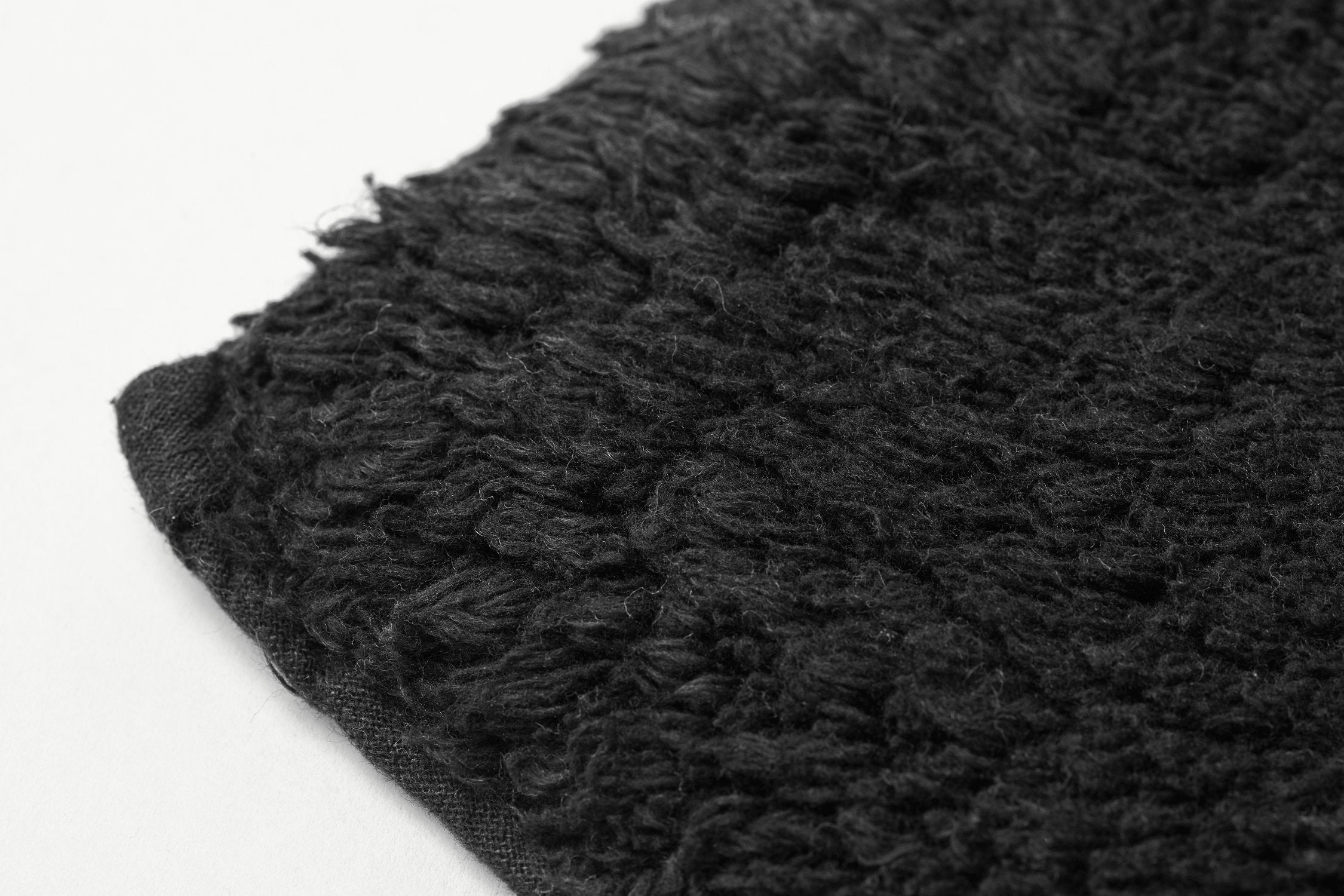 Waves Bath Mat and Pedestal Set Black | Kumperi | 2 Piece | 100% Cotton 
