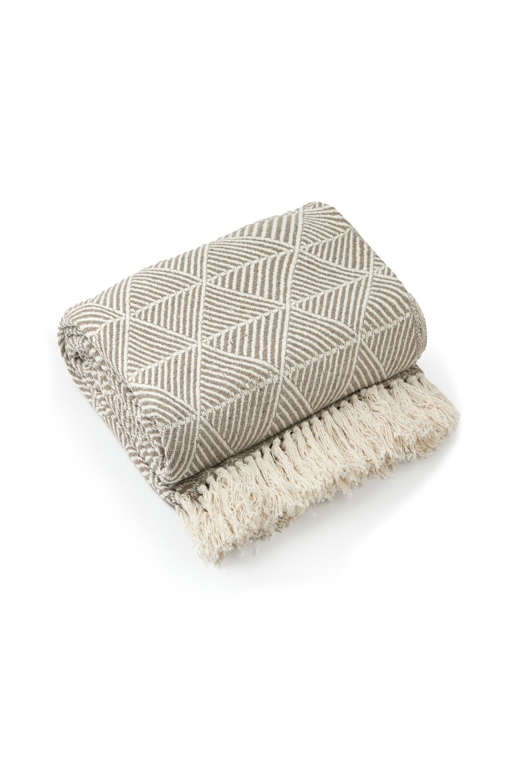 Zahra Herringbone Throw | Natural | 177x254cm | Recycled Cotton | Kumperi