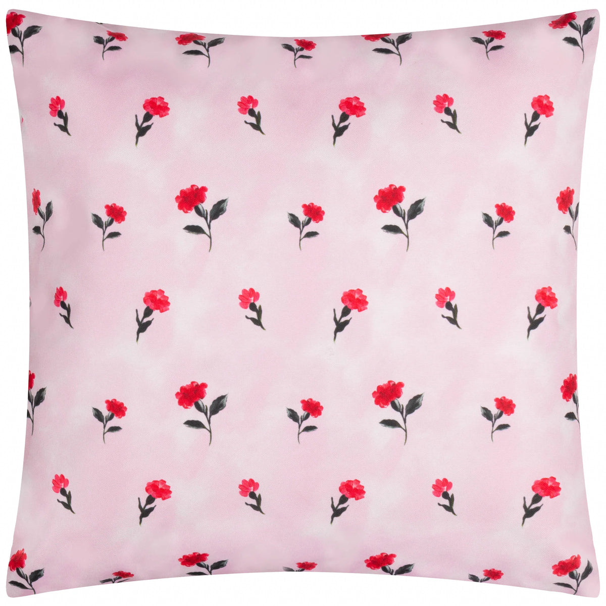 Reverse side of lilac outdoor cushion with delicate ditsy floral print – Kumperi