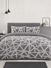 Quintessa King Duvet Cover Set | Charcoal Geometric | Kumperi
