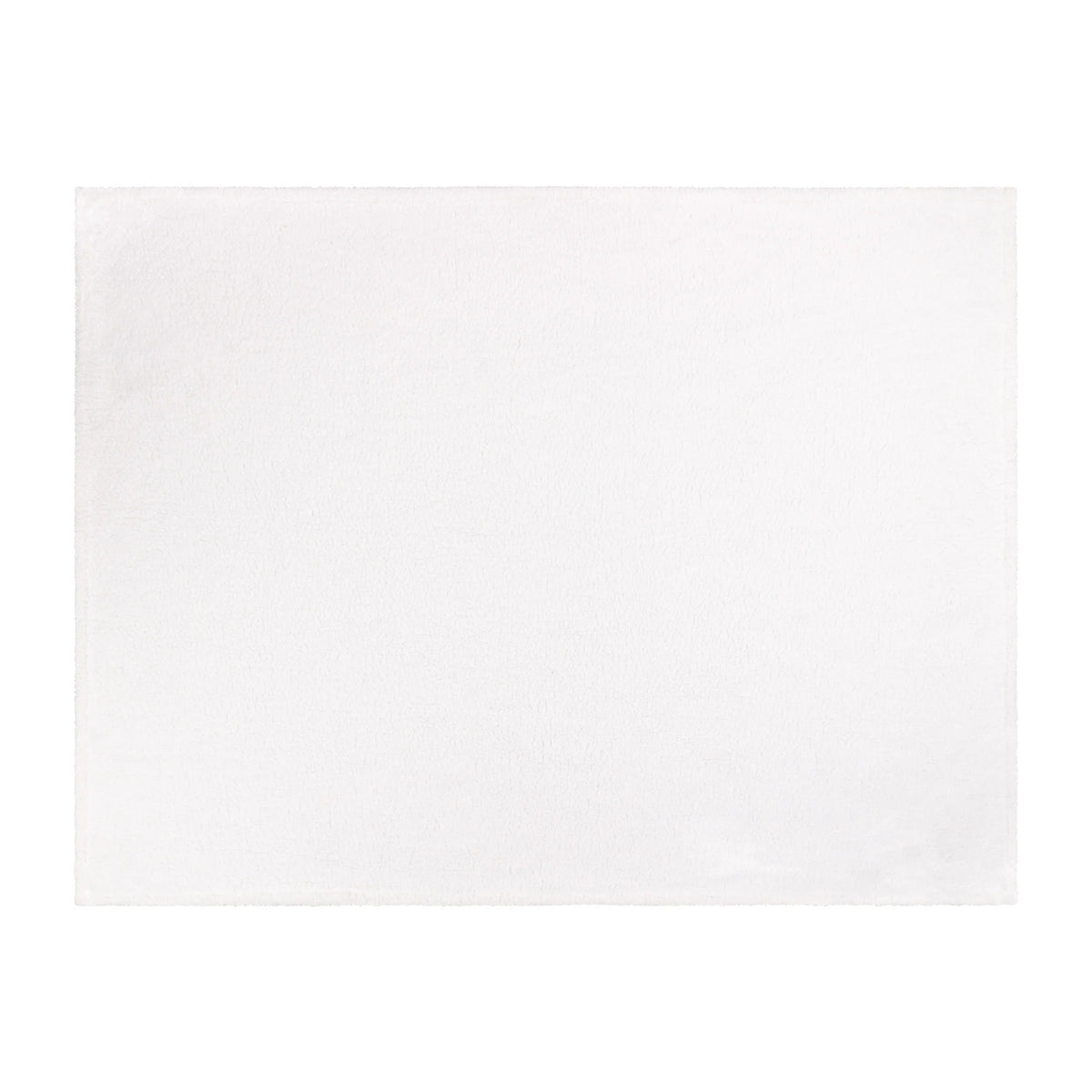 Plain white sherpa fleece reverse side of the throw shown flat with a textured looped pile finish – Kumperi