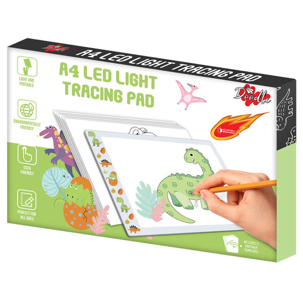 Doodle A4 LED Light Tracing Pad Kumperi 5 Dinosaur Templates USB Powered Drawing Board
