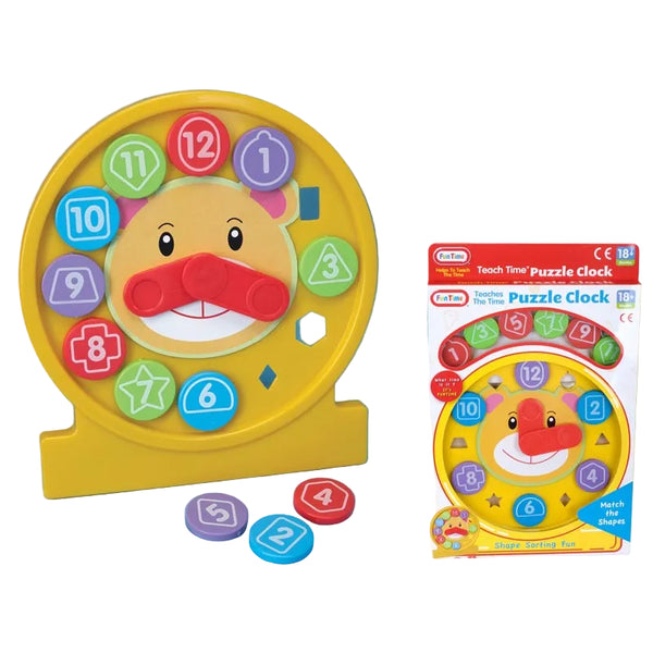 Clock Puzzle Shape Sorting Toy 18+ Months Educational | Kumperi