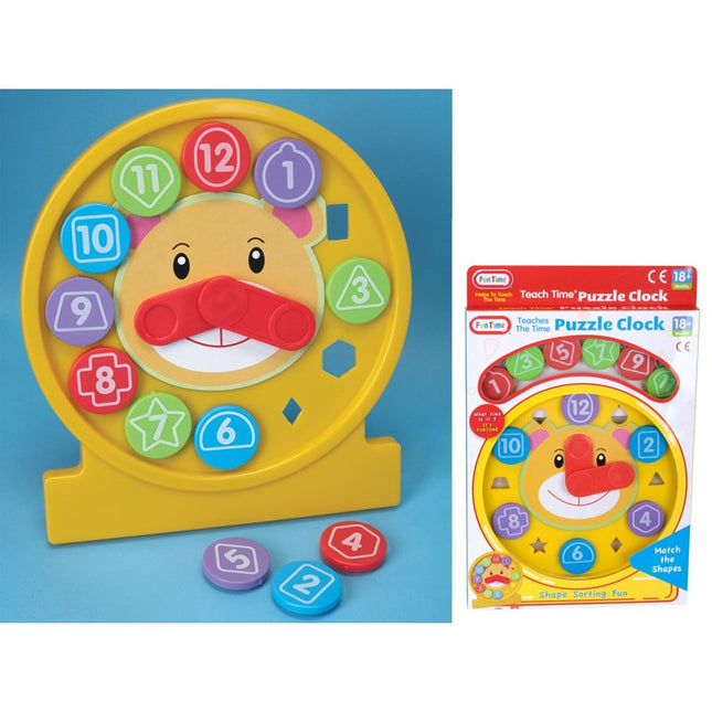 Clock Puzzle Shape Sorting Toy 18+ Months Educational | Kumperi