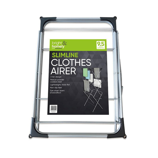 Bright & Homely Slimline Clothes Airer | 3-Tier Foldable Drying Rack | Kumperi