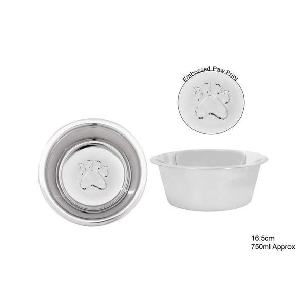 SMART CHOICE S/S EMBOSSED PET BOWL 16CM