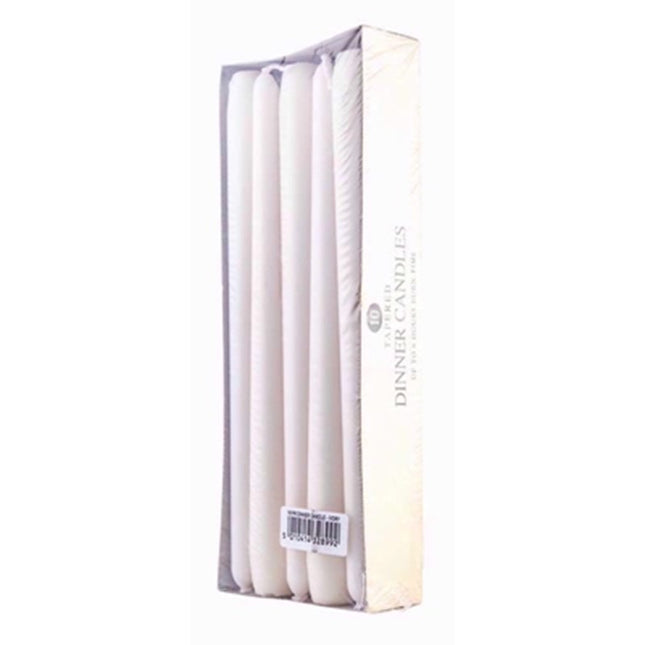 Prices Tapered Dinner Candles 10 Pack - Premium Ivory Dinner Candles 24.5cm - Kumperi