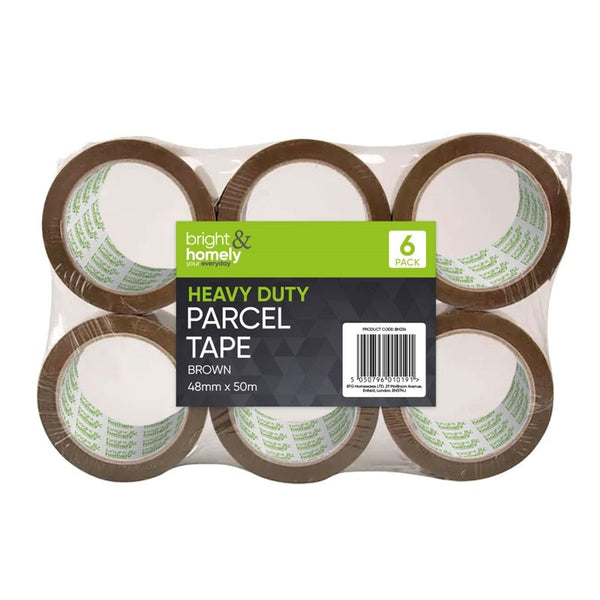 Bright & Homely Brown Packaging Tape 6 Pack Kumperi 48mm x 50m Parcel Sealing Tape