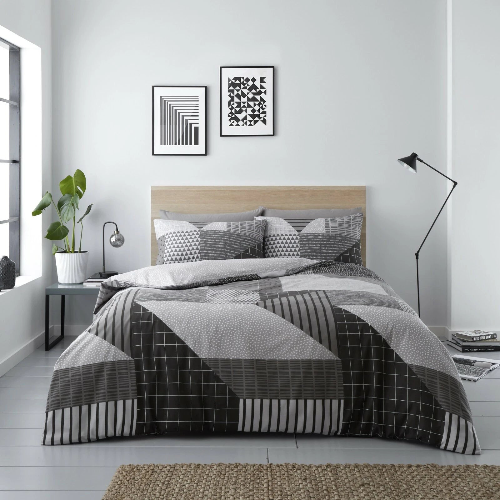Gaveno Cavailia Blake King Duvet Cover Set | Grey Geometric | Kumperi