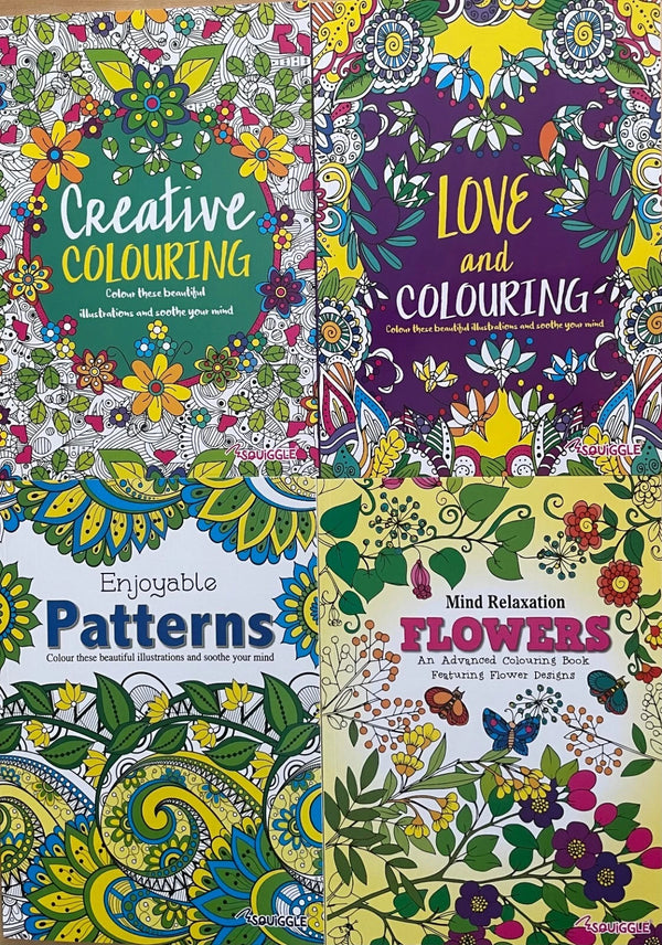 ADULT - KIDS -  COLOURING - KUMPERI - CREATIVE AND LOVE MIND RELAXATION - LARGE A4 SIZE BOOK