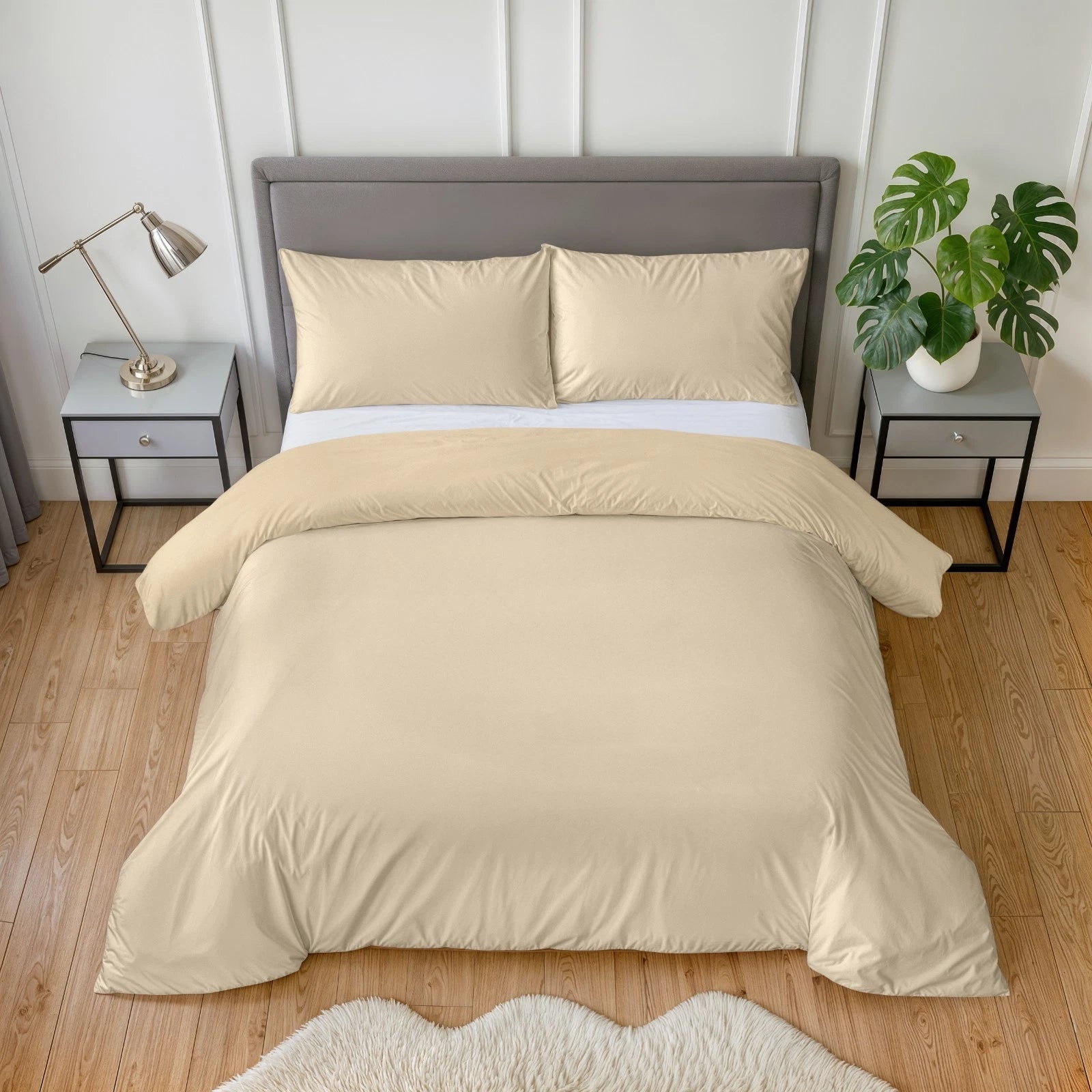 Lyla Reversible King Duvet Cover Set | Stone Ecru | Non Iron | Kumperi