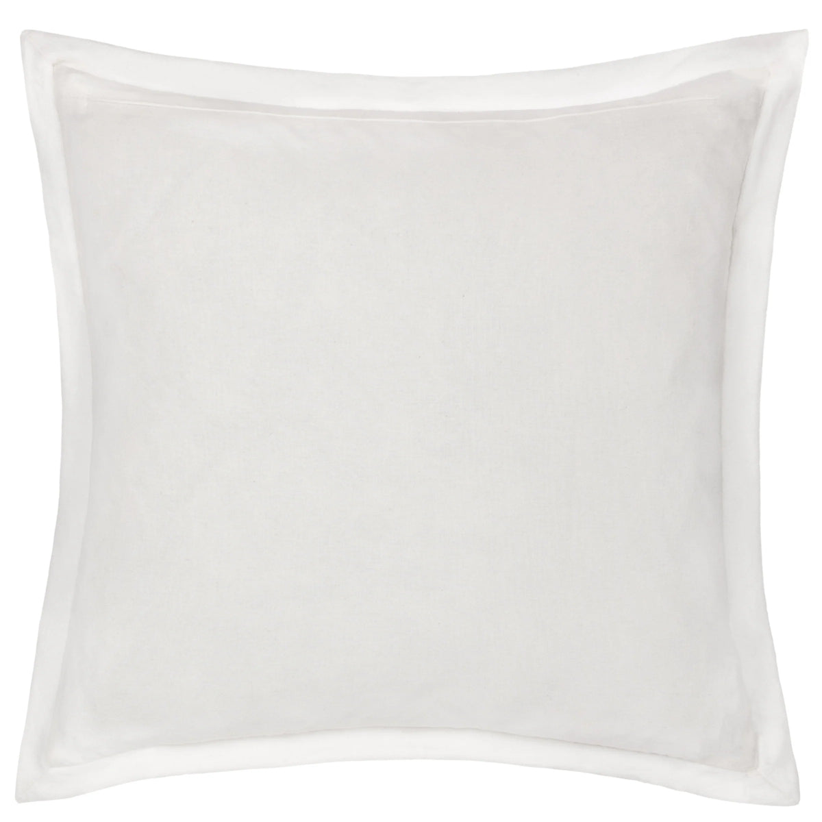 Plain white cotton reverse side of the cushion with a concealed zip closure and white Oxford border – Kumperi